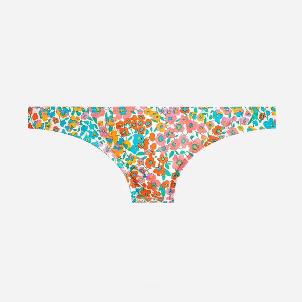 J.Crew Low-Rider Bikini Bottoms Rainbow‎ Bloom Pink Orange Blue Size 2X NEW